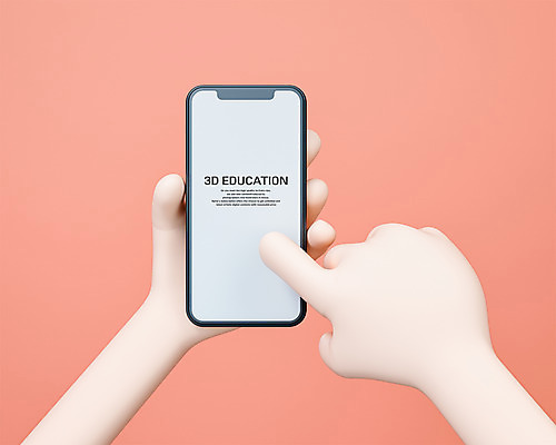 PSD 편집 편집이미지 손 교육 분홍색 프레임 들기 신체부위 스마트폰 3D 터치 디지털합성 에듀 에듀케이션 편집소스 편집3D 컬러 모션 사람 핸드폰 스마트기기 파일형식