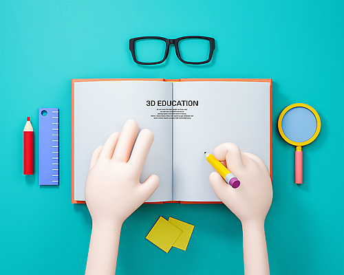 PSD 편집 편집이미지 손 교육 안경 돋보기 자 들기 신체부위 책 연필 3D 디지털합성 포스트잇 빨간펜 에듀 에듀케이션 편집소스 편집3D 잡화 모션 문구용품 학용품 사람 필기구 펜 메모지 파일형식