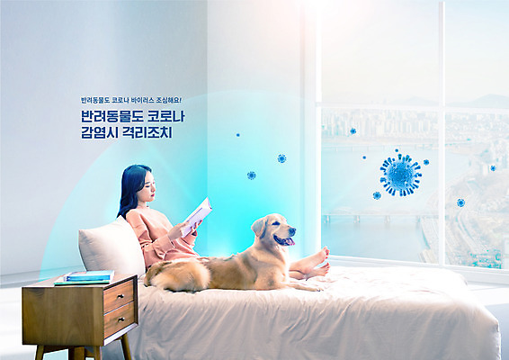 전신 PSD 편집이미지 한마리 여자 반려견 창문 베개 실내 한명 들기 앉기 20대 성인 책 독서 회색 한국인 침대 골든리트리버 반려 성인여자한명만 코로나바이러스 자가격리 델타변이바이러스 이미지편집 1 컬러 가구 침구 모션 사람 동양인 청년 내부 반려동물 바이러스 개 리트리버 여자한명만 성인여자만 파일형식 격리
