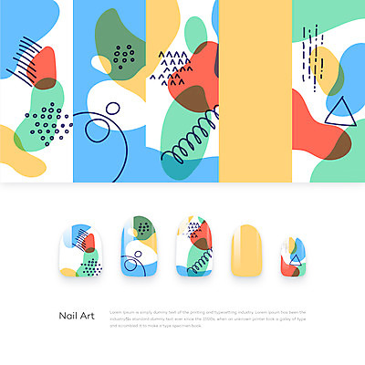 선 백그라운드 패턴 일러스트 사람없음 네일아트 손톱 드로잉 네일아트모형 국내일러스트 AI파일 손 무늬 미술 뷰티 모형 파일형식 벡터