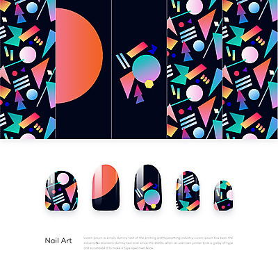 도형 백그라운드 패턴 일러스트 사람없음 네일아트 손톱 기하학 네일아트모형 국내일러스트 AI파일 손 무늬 뷰티 모형 파일형식 벡터