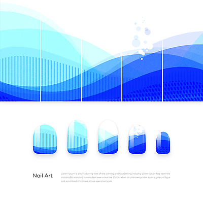 파도 바다 백그라운드 패턴 일러스트 사람없음 파란색 네일아트 손톱 웨이브 네일아트모형 국내일러스트 AI파일 손 컬러 무늬 뷰티 모형 파일형식 벡터