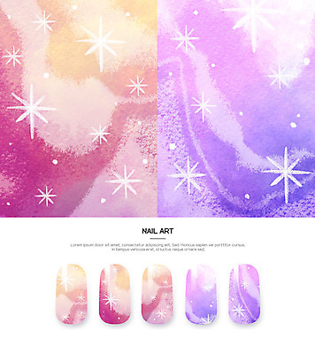 별 분홍색 백그라운드 패턴 일러스트 사람없음 보라색 네일아트 손톱 그라데이션 네일아트모형 국내일러스트 AI파일 자연요소 손 컬러 무늬 뷰티 모형 파일형식 벡터