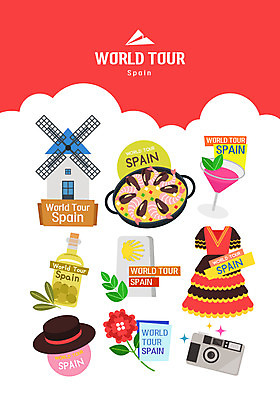 모자 꽃 음식 일러스트 사람없음 카메라 풍차 칵테일 세계여행 스페인 올리브오일 종이비행기 랜드마크 산티아고 스페인전통의상 파에야 국내일러스트 AI파일 식물 잡화 유럽 여행 주류 서양음식 전자제품 세계 기름_음식 전통의상 종이접기 파일형식 벡터