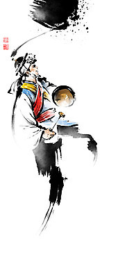 PSD 남자 일러스트 캘리그라피 붓터치 국악기 한명 들기 상반신 성인 도장 전통놀이 한복 풍물놀이 동양화 번짐 낙관 꽹과리 상모 성인남자한명만 국내일러스트 1 한국전통 전통 악기 모션 놀이 타악기 국악 미술 사람 전통의상 남자한명만 성인남자만 파일형식 효과