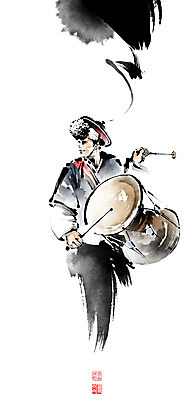 PSD 남자 일러스트 캘리그라피 붓터치 국악기 한명 들기 상반신 성인 도장 전통놀이 한복 풍물놀이 동양화 장구 번짐 낙관 상모 성인남자한명만 국내일러스트 1 한국전통 전통 악기 모션 놀이 타악기 국악 미술 사람 전통의상 남자한명만 성인남자만 파일형식 효과