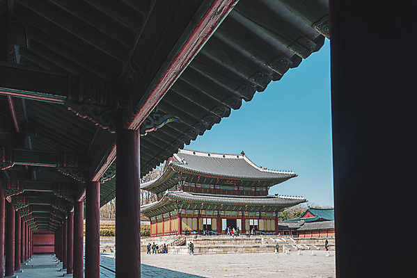 포토 JPG 주간 서울 사람없음 야외 관광지 봄풍경 세계문화유산 국보 처마 창덕궁 인정전 국내포토 자연요소 여행 한국 풍경 봄 궁전 문화재 파일형식