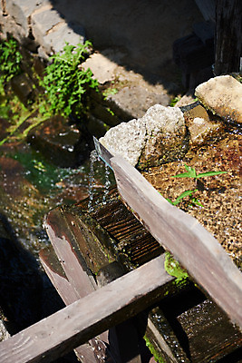 포토 JPG 주간 농업 풍경 사람없음 야외 물 농촌 시골 충청남도 물레방아 외암리 아산 국내포토 자연요소 산업 충청도 파일형식