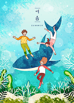 전신 PSD 한마리 여자 남자 수영복 바다 여행 하늘색 일러스트 휴가 성인 세명 여름 여름휴가 바캉스 바닷속 수영 해초 산호초 고래 힐링 성인만 국내일러스트 1 옷 계절 포유류 사람 파란색 수중 수중동물 수상스포츠 수중식물 해조류 파일형식 여름_계절