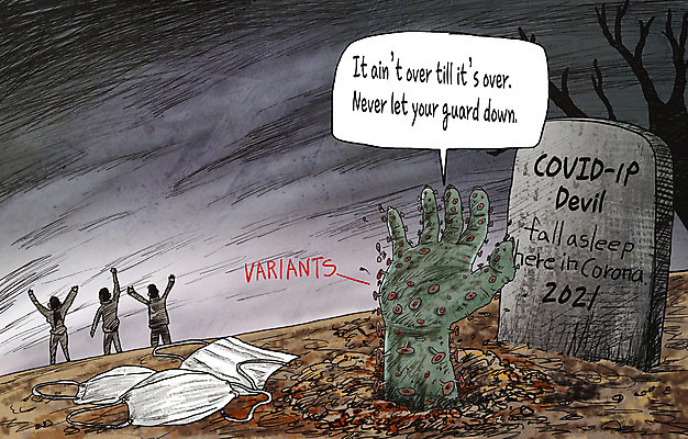 전신 PSD 손 여자 남자 말풍선 일러스트 마스크 성인 신체부위 세명 만세 무덤 위험 비석 사회이슈 공포 부활 반전 신종바이러스 성인만 코로나바이러스 팬데믹 변이 델타변이바이러스 국내일러스트 컨셉 모션 사람 바이러스 파일형식