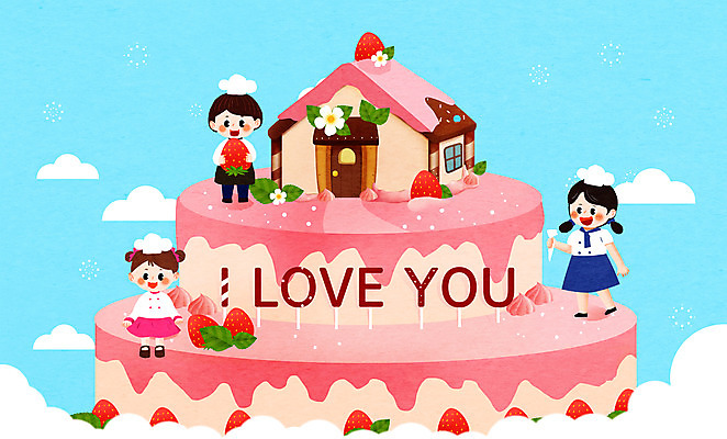 전신 PSD 여자 남자 어린이 일러스트 하늘 딸기 상상일러스트 서기 들기 앉기 소녀 소년 세명 조리복 어린이상상 과자집 딸기케이크 어린이만 동심 국내일러스트 유니폼 과일 모션 상상 사람 케이크 파일형식