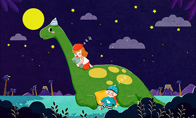 전신 PSD 여자 남자 별 어린이 일러스트 밤하늘 상상일러스트 소녀 소년 두명 보라색 기댐 보름달 잠 공룡 어린이상상 꿈나라 어린이만 동심 국내일러스트 자연요소 컬러 파충류 모션 상상 하늘 사람 꿈 달 야간 파일형식