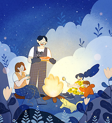 전신 PSD 한마리 여자 남자 꽃 어린이 여행 잎 일러스트 가족 밤하늘 휴가 휴식 가족여행 육류 서기 들기 앉기 소녀 소년 여러명 성인 파란색 캠핑 강아지 모닥불 바비큐 굽기 즐거움 반려 국내일러스트 식물 1 감정 음식 컬러 다수 컨셉 식재료 관계 모션 하늘 불 레저 사람 반려동물 개 야간 구이 파일형식