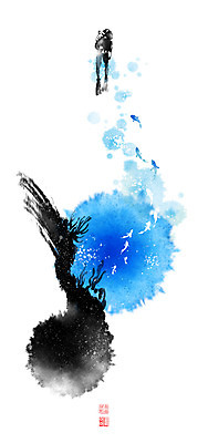 전신 PSD 일러스트 캘리그라피 붓터치 어류 한명 성인 바닷속 수영 해초 스쿠버다이빙 번짐 낙관 잠수복 스쿠버다이버 성인한명만 국내일러스트 1 옷 사람 수중 수중동물 수상스포츠 해조류 성인만 파일형식 효과