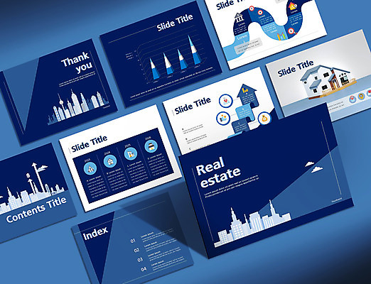 템플릿 화살표 비즈니스 그래프 주택 사람없음 건물 세트 도시 남색 PPT 프레젠테이션 재테크 문서템플릿 부동산투자 애니형PPT 9P 이미지템플릿 건축물 컬러 부동산 금융 투자 파일형식