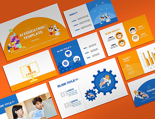 전신 템플릿 여자 교육 남자 어린이 비즈니스 그래프 정보기술 소녀 소년 여러명 상반신 세트 자료 한국인 PPT 프레젠테이션 로봇 분석 문서템플릿 톱니바퀴 테트리스 어린이만 애니형PPT 9P AI_인공지능 이미지템플릿 다수 컨셉 기술 사람 동양인 게임 파일형식