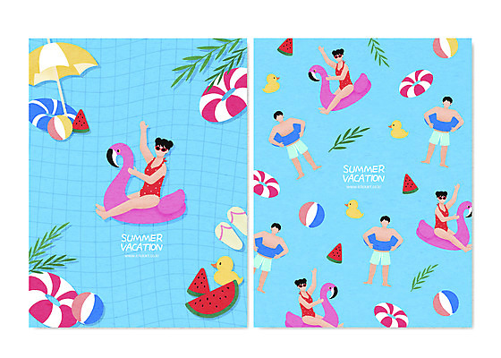 전신 PSD 여자 남자 수영복 하늘색 패턴 일러스트 나뭇잎 수박 수영장 서기 앉기 여러명 성인 여름휴가 바캉스 선글라스 손들기 패턴백그라운드 파라솔 쪼리 비치볼 튜브 여름라이프 오리인형 성인만 여름배경 플라밍고튜브 국내일러스트 라이프스타일 옷 안경 인형 다수 백그라운드 잎 무늬 과일 공 모션 휴가 바캉스용품 사람 파란색 샌들 파일형식 여름_계절