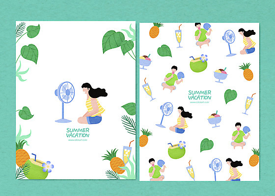 PSD 여자 남자 음료 패턴 일러스트 아이스크림 들기 여러명 상반신 성인 여름휴가 바캉스 패턴백그라운드 부채 선풍기 먹기 파인애플 가부좌 코코넛 야자수잎 민트색 여름라이프 성인만 여름배경 국내일러스트 라이프스타일 컬러 다수 백그라운드 잎 무늬 과일 모션 휴가 디저트 사람 앉기 가전제품 열대과일 파일형식 여름_계절