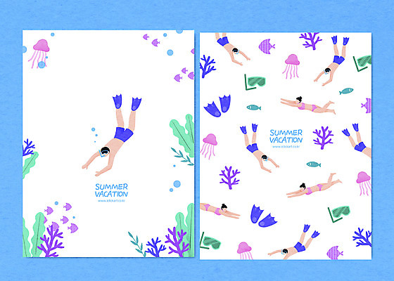 PSD 여자 남자 수영복 패턴 일러스트 어류 여러명 성인 여름휴가 바캉스 비키니 수영 패턴백그라운드 물방울 해초 산호초 오리발 열대어 해파리 스킨스쿠버장비 여름라이프 성인만 여름배경 국내일러스트 라이프스타일 옷 다수 백그라운드 무늬 휴가 사람 수중동물 수상스포츠 수중식물 해조류 자포동물 스킨스쿠버용품 파일형식 여름_계절