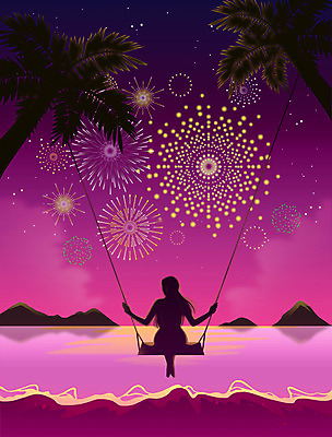 전신 PSD 여자 실루엣 바다 분홍색 섬 백그라운드 야경 일러스트 불꽃놀이 한명 앉기 성인 해변 야자수 잡기 그네 휴양지 감성 그네타기 성인여자한명만 국내일러스트 나무 1 컬러 컨셉 모션 놀이 촬영기법 사람 장소 야간 여자한명만 성인여자만 파일형식 풍경_경치