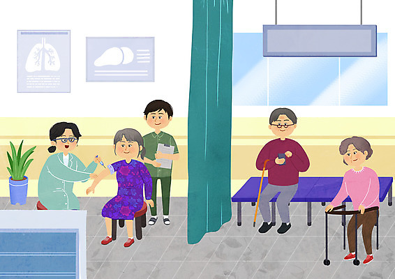 전신 PSD 여자 할아버지 노년 남자 할머니 일러스트 지팡이 병원 주사기 서기 들기 앉기 여러명 상반신 성인 스마트폰 간호사 의사 잡기 대기실 백신 보행기 서류판 예방접종 진료실 코로나바이러스 백신접종 델타변이바이러스 부스터샷 위드코로나 국내일러스트 다수 의학 의료기기 모션 사람 핸드폰 스마트기기 사무용품 공간 진료 의료진 바이러스 사회이슈 접종 파일형식