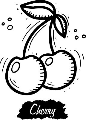 EPS 해외이미지 선 일러스트 사람없음 체리 해외일러스트 과일 파일형식 벡터