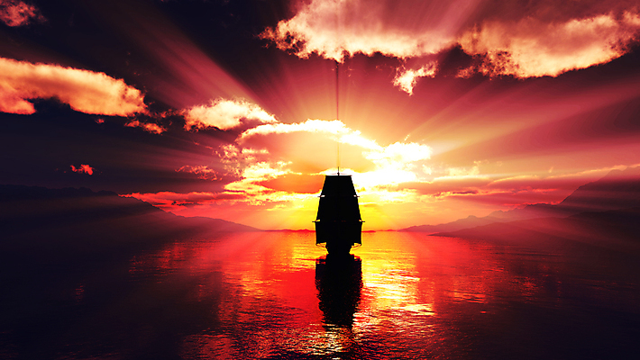 포토 JPG 해외이미지 구름 실루엣 바다 하늘 항해 사람없음 3D 노을 일몰 선박 해외포토 자연요소 수상교통 배_교통 촬영기법 디지털합성 파일형식