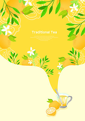 PSD 꽃 잎 일러스트 단면 사람없음 노란색 차 전통차 찻잔 티스푼 모과 모과차 과일차 국내일러스트 식물 음료 컬러 과일 잔 차_음료 숟가락 파일형식