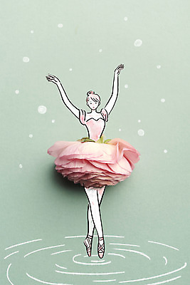 전신 PSD 편집이미지 여자 꽃 물결 포토일러 한명 성인 발레 발레리나 발레복 손그림 감성 발레동작 민트색 성인여자한명만 이미지편집 식물 1 옷 컬러 포즈 컨셉 사람 춤 여자한명만 성인여자만 파일형식