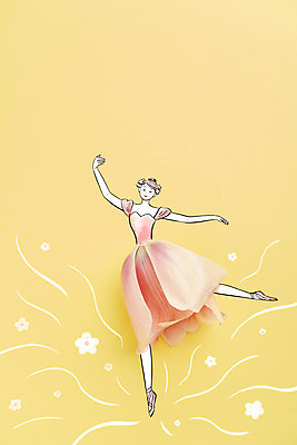 전신 PSD 편집이미지 여자 꽃 포토일러 한명 성인 노란색 발레 발레리나 발레복 손그림 감성 발레동작 성인여자한명만 이미지편집 식물 1 옷 컬러 포즈 컨셉 사람 춤 여자한명만 성인여자만 파일형식