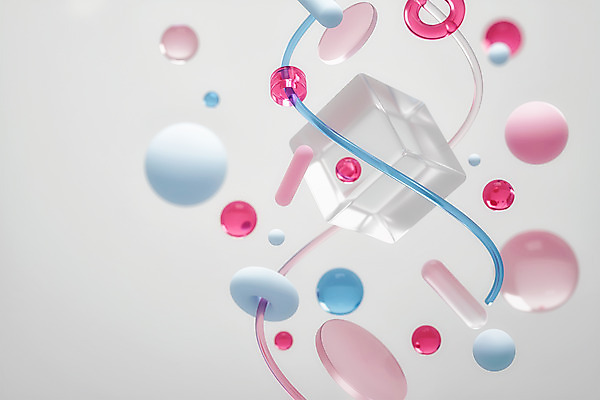 PSD 편집 편집이미지 분홍색 하늘색 백그라운드 곡선 유리 사람없음 3D 원형 고리 디지털합성 정사각형 입체도형 편집소스 편집3D 도형 선 컬러 재질 파란색 입체 파일형식