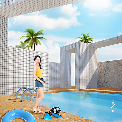 전신 PSD 편집이미지 여자 하늘 휴가 휴식 수영장 한명 서기 20대 성인 여름 여름휴가 바캉스 야자수 한국인 물안경 오리발 튜브 성인여자한명만 이미지편집 나무 1 계절 컨셉 모션 사람 동양인 청년 수영용품 여자한명만 성인여자만 파일형식 여름_계절