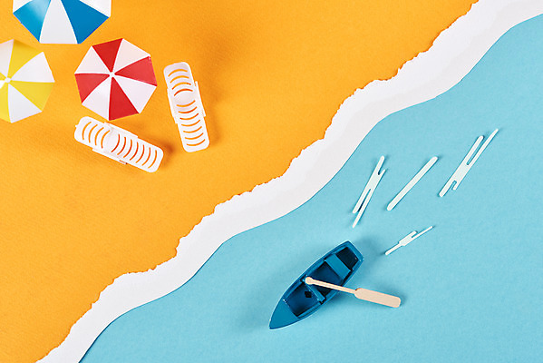 포토 JPG 스튜디오촬영 종이 실내 해변 사람없음 여름 여름휴가 바캉스 하이앵글 여름풍경 미니어처 파라솔 보트 페이퍼아트 노 선베드 여름라이프 국내포토 라이프스타일 계절 바다 뷰포인트 배_교통 의자 휴가 풍경 내부 모형 선박 파일형식 여름_계절