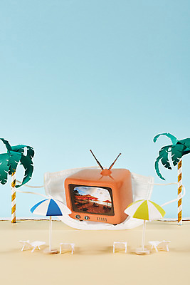 포토 JPG 스튜디오촬영 종이 실내 마스크 해변 사람없음 여름 여름휴가 바캉스 야자수 텔레비전 여름풍경 미니어처 파라솔 페이퍼아트 선베드 파란배경 해먹 여름라이프 국내포토 나무 라이프스타일 계절 바다 백그라운드 의자 휴가 풍경 내부 파란색 전자제품 모형 침대 파일형식 여름_계절