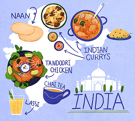 PSD 음료 지도 일러스트 사람없음 난 차 인도 인도음식 카레 타지마할 동남아음식 카레밥 탄두리치킨 국내일러스트 아시아 음식 밥 치킨 세계문화유산 동양음식 파일형식