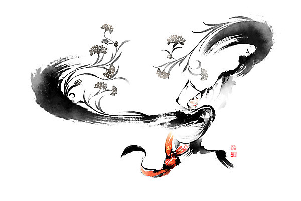 PSD 여자 꽃 전통문화 줄기 일러스트 캘리그라피 붓터치 한명 상반신 성인 한복 동양화 전통무용 번짐 낙관 승무 성인여자한명만 국내일러스트 식물 1 한국전통 전통 문화 미술 사람 춤 전통의상 전통공연 여자한명만 성인여자만 파일형식 효과