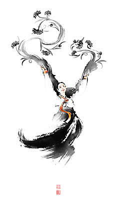 PSD 여자 꽃 전통문화 줄기 일러스트 캘리그라피 붓터치 한명 미소 상반신 성인 한복 동양화 전통무용 번짐 낙관 성인여자한명만 국내일러스트 식물 1 한국전통 전통 문화 표정 미술 사람 춤 전통의상 여자한명만 성인여자만 파일형식 효과