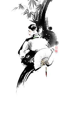 PSD 여자 전통문화 일러스트 캘리그라피 붓터치 한명 들기 상반신 성인 한복 대나무 동양화 번짐 낙관 부채춤 접부채 대나무잎 성인여자한명만 국내일러스트 나무 1 한국전통 전통 문화 잎 모션 미술 사람 전통의상 전통공연 전통무용 전통부채 여자한명만 성인여자만 파일형식 효과