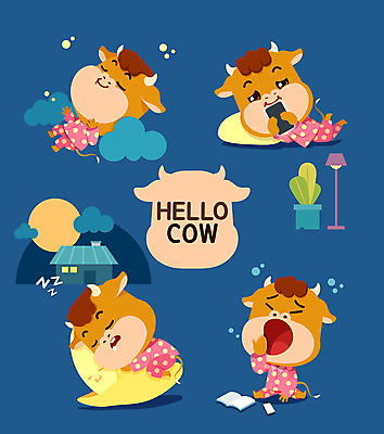 전신 구름 캐릭터 화분 여러마리 일러스트 베개 주택 들기 사람없음 스마트폰 눕기 달 스탠드 잠 소 하품 소캐릭터 꿈나라 일러캐릭터 AI파일 자연요소 동물캐릭터 다수 포유류 침구 모션 조명 건물 핸드폰 스마트기기 꿈 생리현상 파일형식 벡터