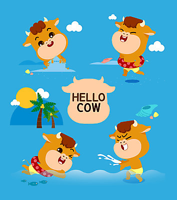 전신 구름 캐릭터 여러마리 일러스트 물놀이 휴가 서기 앉기 사람없음 야자수 달리기 태양 눈감음 수영 소 소라 모래성 튜브 소캐릭터 물뿌리기 일러캐릭터 AI파일 자연요소 나무 모래 동물캐릭터 다수 포유류 모션 놀이 어패류 수상스포츠 파일형식 벡터