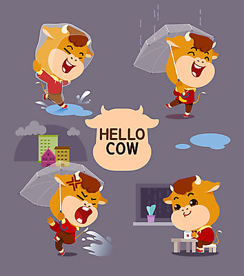 전신 구름 캐릭터 화분 의자 여러마리 일러스트 우산 창문 식탁 미소 들기 앉기 사람없음 건물 머그컵 분노 비 소 웅덩이 우비 소캐릭터 다리들기 일러캐릭터 AI파일 자연요소 건축물 옷 감정 동물캐릭터 가구 다수 포유류 모션 탁자 날씨 표정 컵 파일형식 벡터