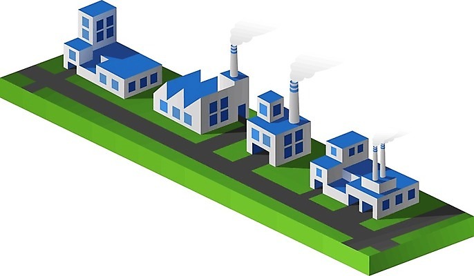 EPS 해외이미지 도로 일러스트 공장 사람없음 건물 연기 아이소메트릭 공장굴뚝 해외202004 해외202105 해외일러스트 건축물 길 공업 교통시설 파일형식 벡터