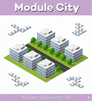 EPS 해외이미지 도로 일러스트 빌딩 사람없음 건물 도시 아이소메트릭 해외202004 해외202105 해외일러스트 건축물 길 교통시설 파일형식 벡터