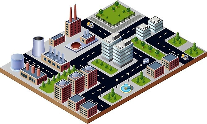 EPS 해외이미지 도로 일러스트 자동차 빌딩 사람없음 건물 도시 아이소메트릭 해외202004 해외202105 해외일러스트 건축물 길 육상교통 교통시설 파일형식 벡터