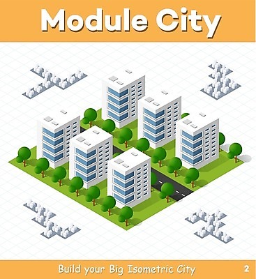 EPS 해외이미지 도로 일러스트 빌딩 사람없음 건물 도시 아이소메트릭 해외202004 해외202105 해외일러스트 건축물 길 교통시설 파일형식 벡터