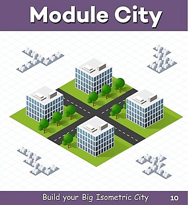 EPS 해외이미지 도로 일러스트 빌딩 사람없음 건물 도시 아이소메트릭 해외202004 해외202105 해외일러스트 건축물 길 교통시설 파일형식 벡터