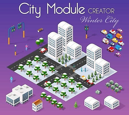 EPS 해외이미지 도로 일러스트 자동차 빌딩 사람없음 건물 도시 아이소메트릭 해외202004 해외202105 해외일러스트 건축물 길 육상교통 교통시설 파일형식 벡터