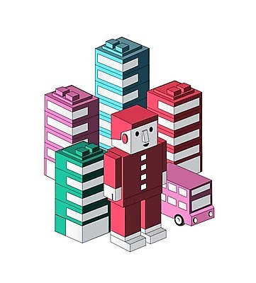 EPS 해외이미지 디자인 산업 일러스트 미래 거리 주택 건물 금속 도시 플랫 만화 로봇 복고 전자 타운 안드로이드 해외202004 해외202105 해외일러스트 건축물 컨셉 재질 파일형식 벡터