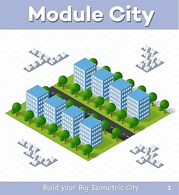 EPS 해외이미지 도로 일러스트 빌딩 사람없음 건물 도시 아이소메트릭 해외202004 해외202105 해외일러스트 건축물 길 교통시설 파일형식 벡터
