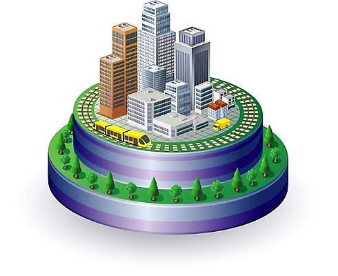 EPS 해외이미지 나무 도로 일러스트 자동차 빌딩 사람없음 건물 도시 아이소메트릭 해외202004 해외202105 해외일러스트 식물 건축물 길 육상교통 교통시설 파일형식 벡터